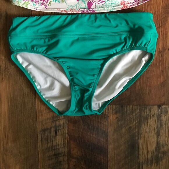 Lands End SZ 6 bottom 8 DD top Tankini Swimsuit 2pc underwire green - Picture 3 of 9